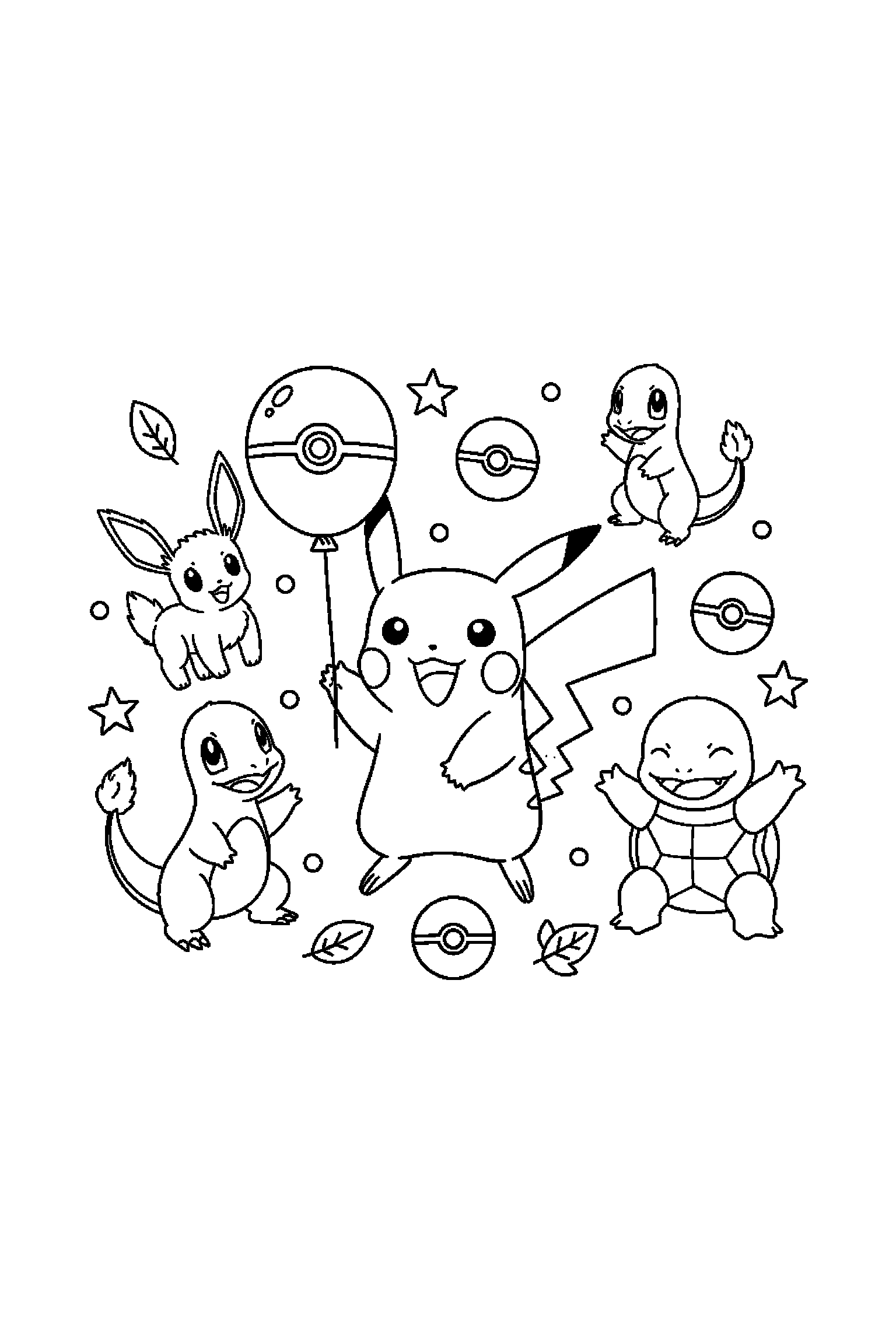 Coloriage Pokémon gratuit à imprimer : Pikachu avec un ballon rond