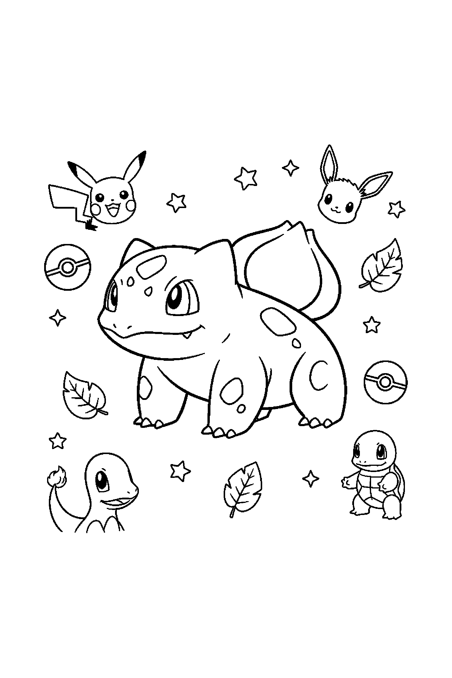 Coloriage Pokémon gratuit à imprimer : Bulbizarre dans une pose de profil simple