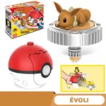 Toupie de combat Pokémon Évoli avec lanceur Pokéball