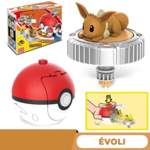 Toupie de combat Pokémon Évoli avec lanceur Pokéball