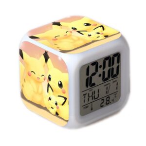 Réveil lumineux Pokémon Famille Pikachu, 5 couleurs et 7 mélodies