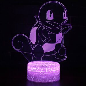 Lampe 3D Pokémon Carapuce avec télécommande sans fil