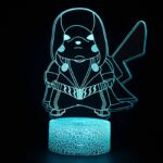 Lampe 3D Pokémon Dark Pikachu avec télécommande sans fil