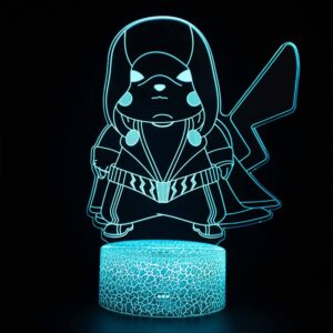 Lampe 3D Pokémon Dark Pikachu avec télécommande sans fil