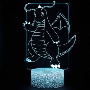 Lampe 3D Pokémon Dracolosse qui salue