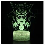 Lampe 3D Pokémon Ectoplasma avec télécommande sans fil