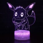 Lampe 3D Pokémon Évoli avec télécommande sans fil
