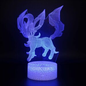 Lampe 3D Phyllali Pokémon avec télécommande sans fil