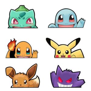 Lot de 6 stickers Pokémon première génération