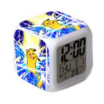 Réveil Pokémon Pikachu Attaque Tonnerre lumineux, 5 couleurs et 7 mélodies