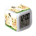 Réveil lumineux Pokémon Pikachu et Mimiqui, 5 couleurs et 7 mélodies