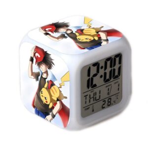 Réveil lumineux Pokémon Pikachu Red 5 couleurs et 7 mélodies