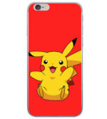 Coque iPhone Pokémon Pikachu sur fond rouge