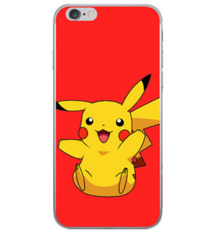 Coque iPhone Pokémon Pikachu sur fond rouge
