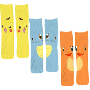 Chaussettes fines Pokémon Pikachu, Carapuce et Salamèche