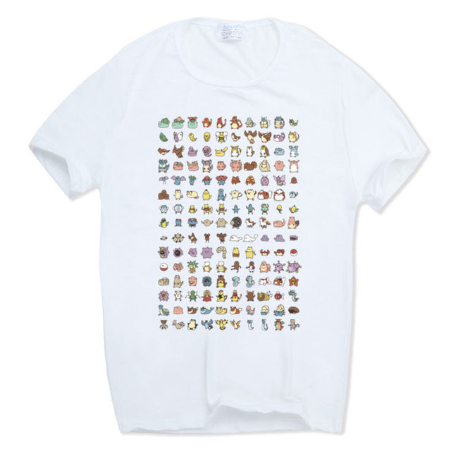 T-shirt Pokémon 1ère Génération avec les 150 Pokémon