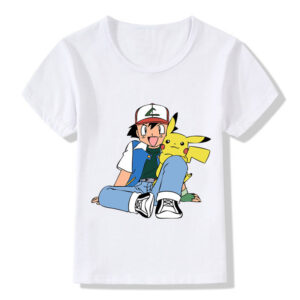 T-shirt enfant Pokémon Kanto Sacha et Pikachu du 3T au 9T