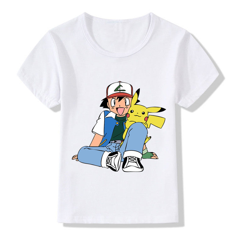 T-shirt enfant Pokémon Kanto Sacha et Pikachu du 3T au 9T