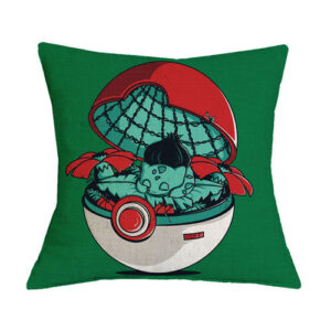 Housse de coussin Pokémon Bulbizarre dans une Pokéball