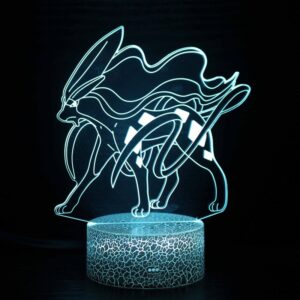 Lampe 3D Pokémon Suicune avec télécommande sans fil