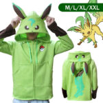 Sweat zippé à capuche Pokémon Phyllali, du M au XXL