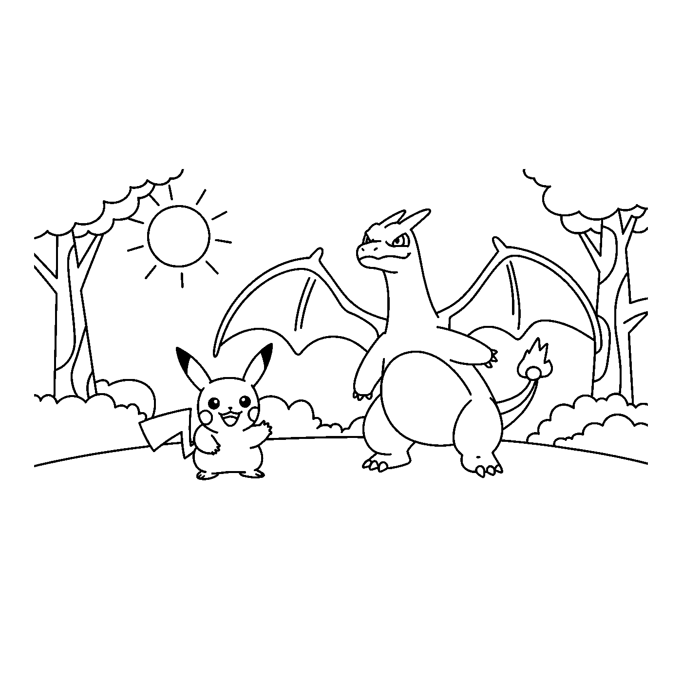 Coloriage Pokémon gratuit à imprimer : Pokémon mignon avec une baie