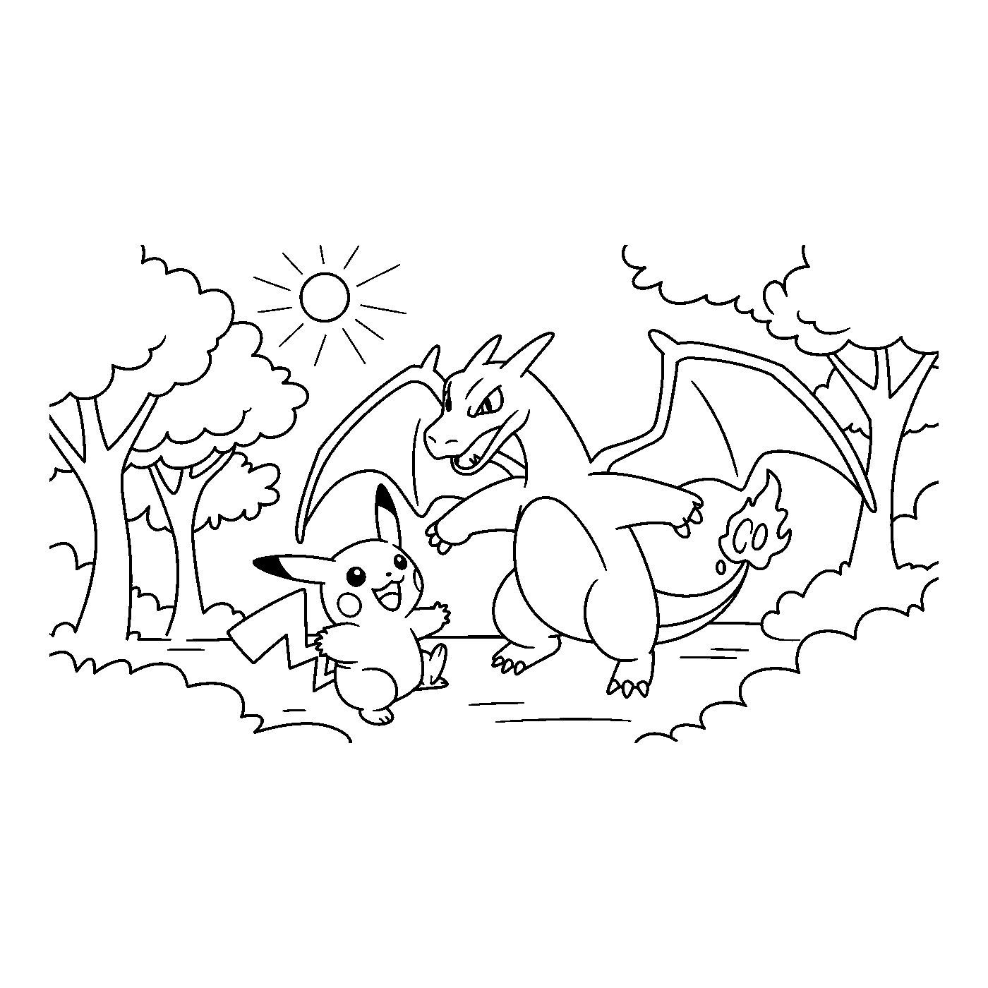 Coloriage Pokémon gratuit à imprimer : petit monstre souriant à colorier